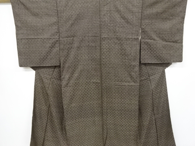 Antique doro oshima tsumugi silk kimono w/ fine woven sayagata - SwaziLove